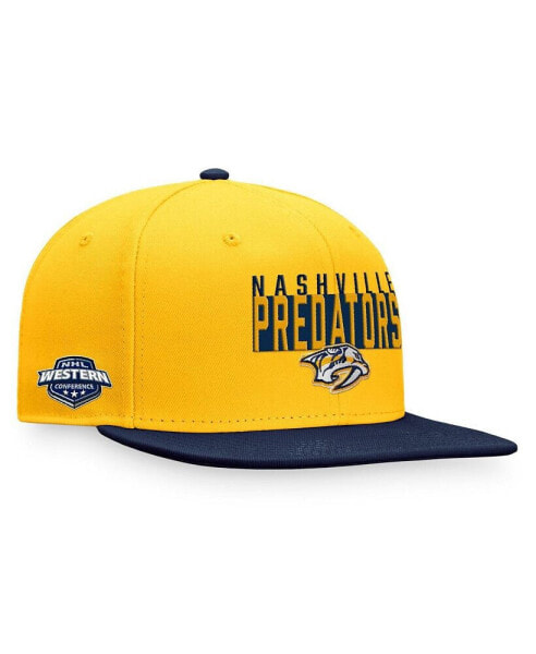 Men's Gold, Navy Nashville Predators Fundamental Colorblocked Snapback Hat