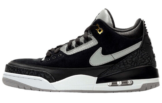 Кроссовки Nike Air Jordan 3 Retro Tinker Black Cement Gold (Черный)