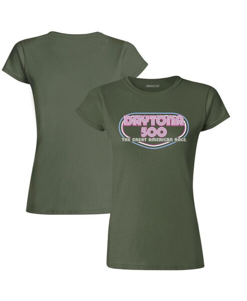 Women's Olive 2023 Daytona 500 Vintage-Like T-shirt
