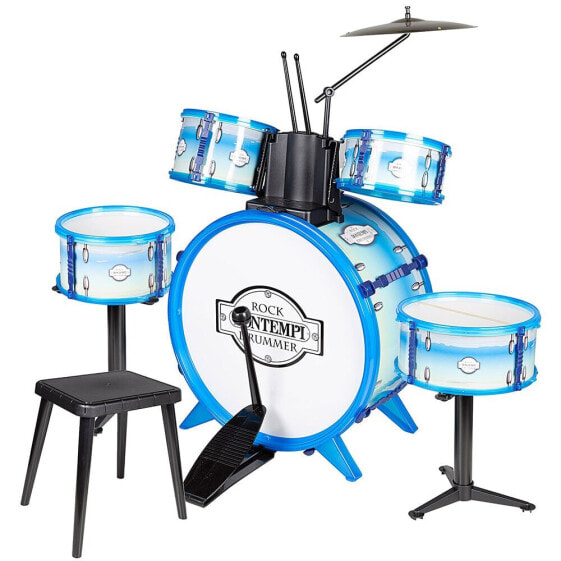 Детский музыкальный барабан Bontempi Blue Battery 5 Drums With Stool