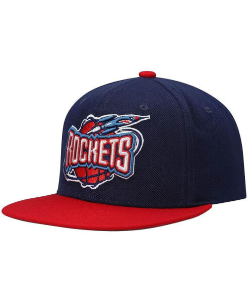 Men's Navy and Red Houston Rockets Hardwood Classics Team Two-Tone 2.0 Snapback Hat