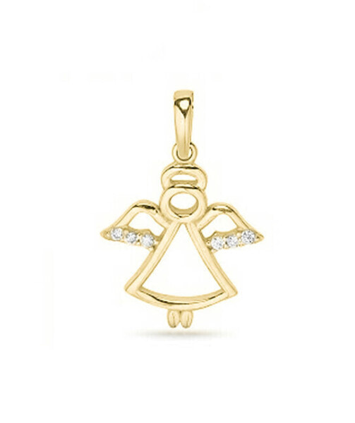 Gold-plated pendant Angel with zircons SVLP0376SH2GO00