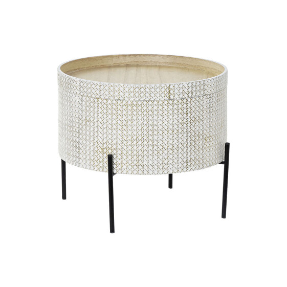 Side table DKD Home Decor White Brown Golden Metal MDF Wood 45 x 45 x 39 cm