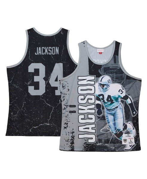 Men's Bo Jackson Black Las Vegas Raiders 1990 Player Burst Tank Top