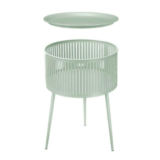 Side table Stripes Green Golden Metal 40 x 57 x 40 cm