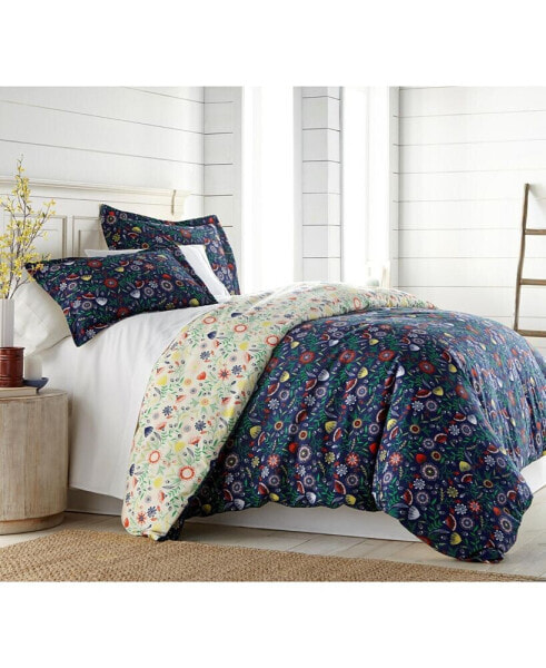 Boho Bloom Duvet Cover and Sham Set, Twin