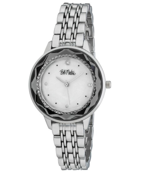 Часы Bob Mackie Quartz Silver-Tone Watch 34mm