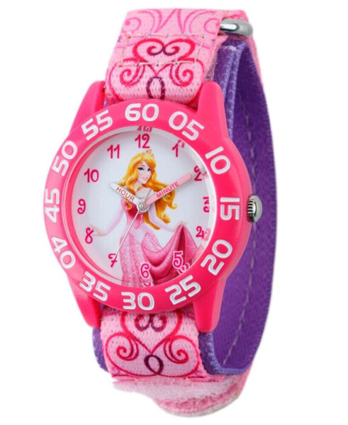 Disney Aurora Girls' Pink Plastic Time Teacher Watch