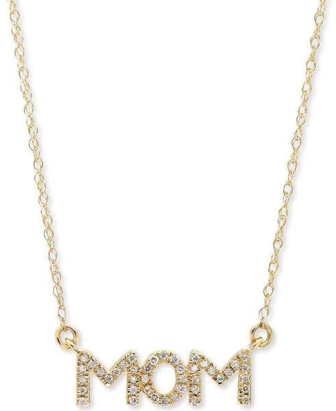 Diamond MOM 18" Pendant Necklace (1/10 ct. t.w.) in 10k Gold