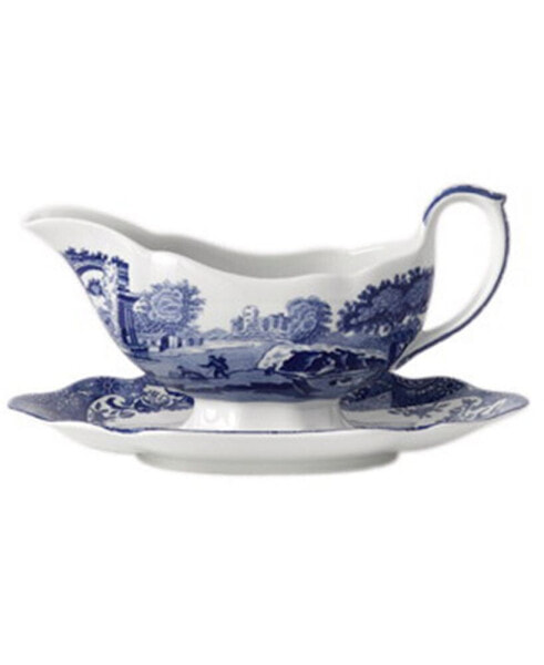 "Blue Italian" Gravy Boat with Stand