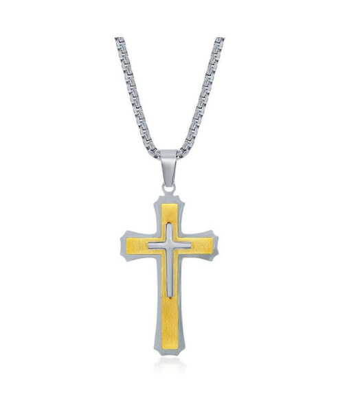 Stainless Steel 3D Cross Necklace