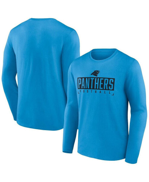 Men's Blue Carolina Panthers Big and Tall Wordmark Long Sleeve T-shirt