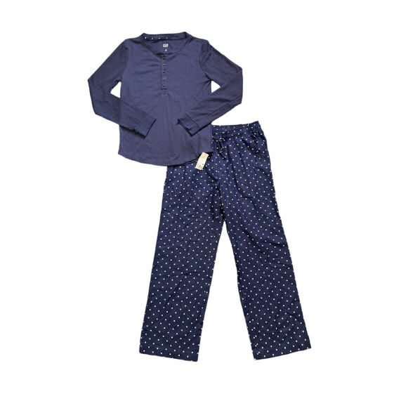 GAP Women's Long Sleeve Thermal Shirt and Flannel Pant 2 Piece Pajama Set