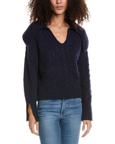Seraphina Johnny Collar Wool-Blend Sweater Women's
