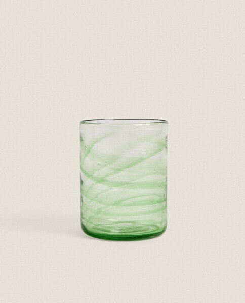 Coloured blown glass tumbler