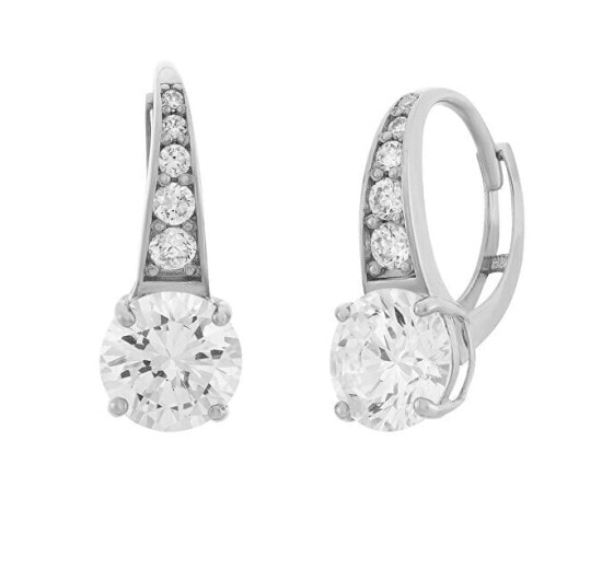 Silver earrings with clear zircons SVLE0974XH2BI00