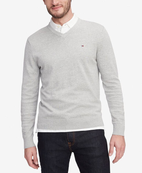 Men's Essential Solid V-Neck Sweater