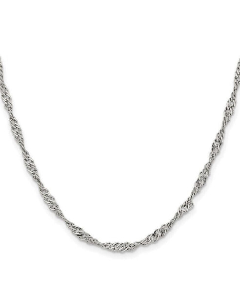 Chisel stainless Steel Polished 3mm Singapore Chain Necklace