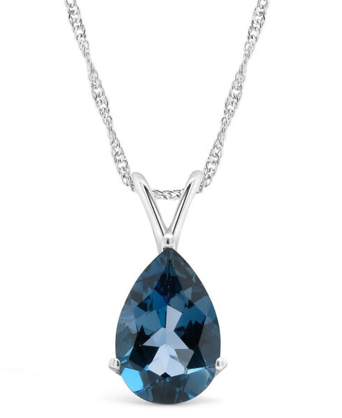 London Topaz (3-5/8 ct. t.w.) Pendant Necklace in 14K White Gold