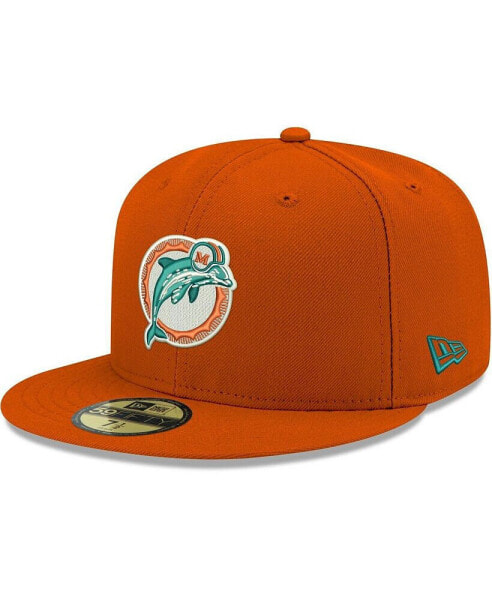 Men's Orange Miami Dolphins Omaha Throwback 59FIFTY Fitted Hat