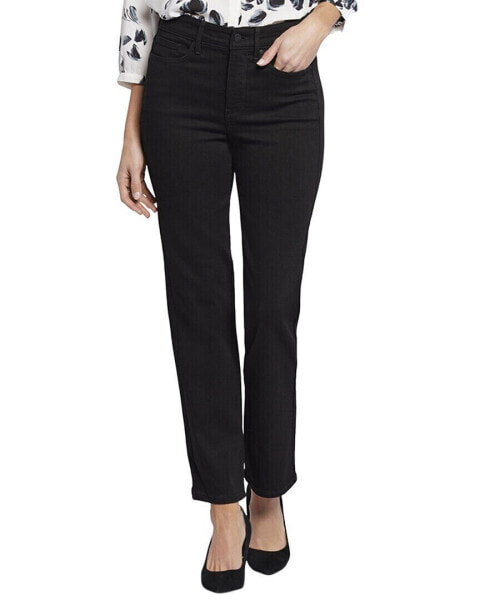 Nydj Callie Black Rinse High-Rise Straight Leg Jean Women's