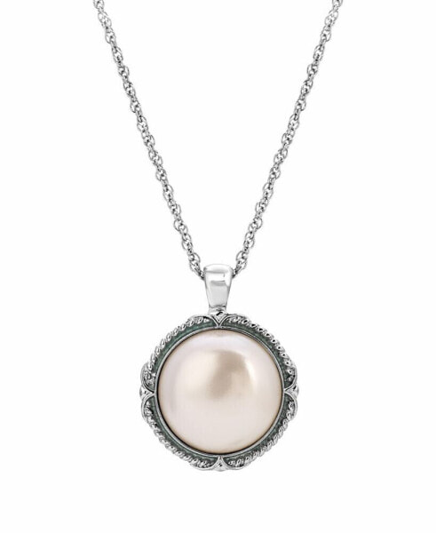 2028 women's Imitation Pearl Round Stone Pendant Necklace