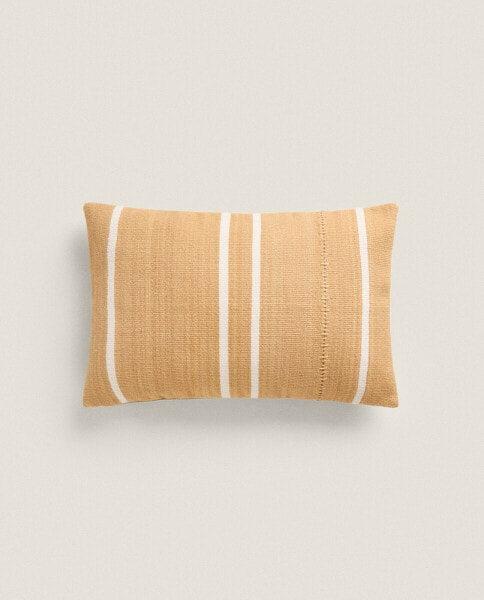 Striped woollen cushion cover