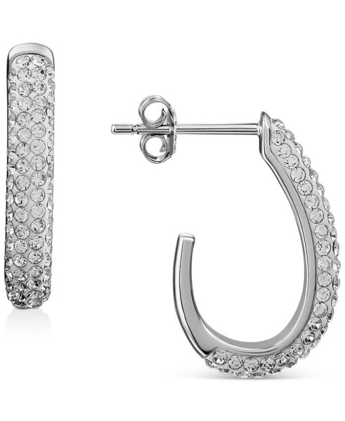 Lavender Crystal Pavé J-Hoop Earrings in Sterling Silver, Created for Macy's