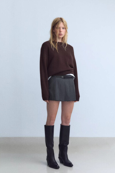 BOX PLEAT SKORT WITH BELT