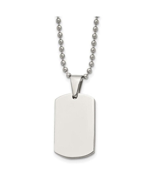 Chisel brushed 4mm Reversible Dog Tag Ball Chain Necklace