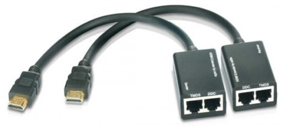 Techly IDATA-EXT-E30D - HDMI - HDMI - 1920 x 1080 pixels - Black - 30 m - 165 MHz