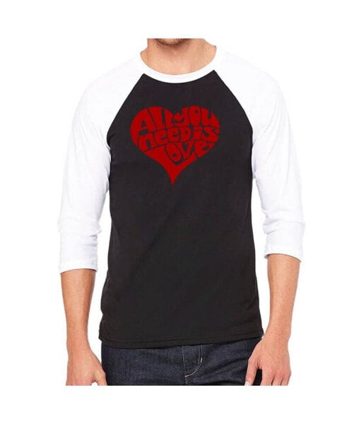 Men's Raglan Word Art T-shirt - All You Need is Love