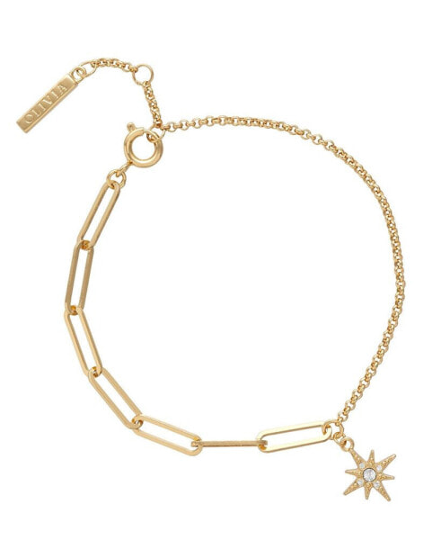 Women's Celestial Gold-Plated North Star Mismatch Bracelet