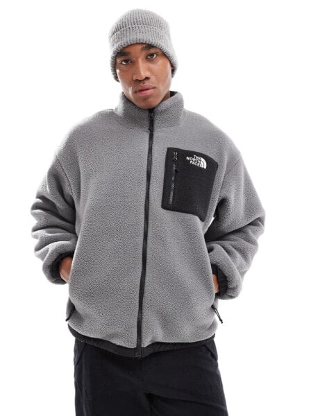 The North Face yumiori reversible fleece jacket in black and grey - BLACK