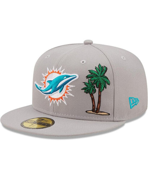 Men's Gray Miami Dolphins City Describe 59Fifty Fitted Hat