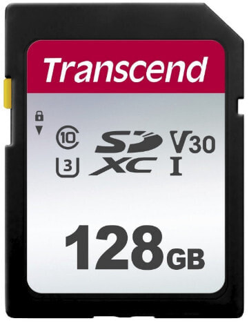 Transcend SD Card SDXC 300S 128GB, 128 GB, SDXC, Class 10, NAND, 95 MB/s, 40 MB/s