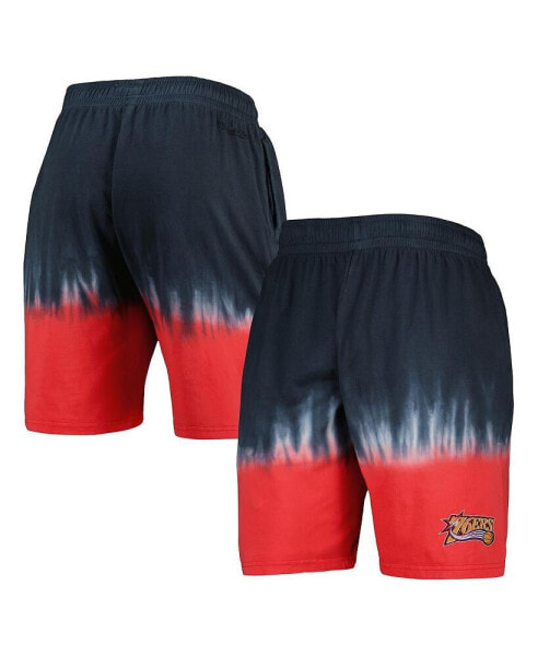 Men's Navy and Red Philadelphia 76ers Hardwood Classic Authentic Shorts