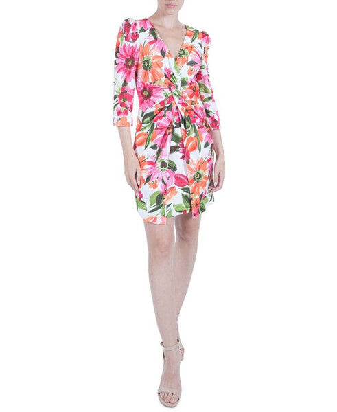Платье Julia Jordan с запахом цветов и 3/4 рукавами