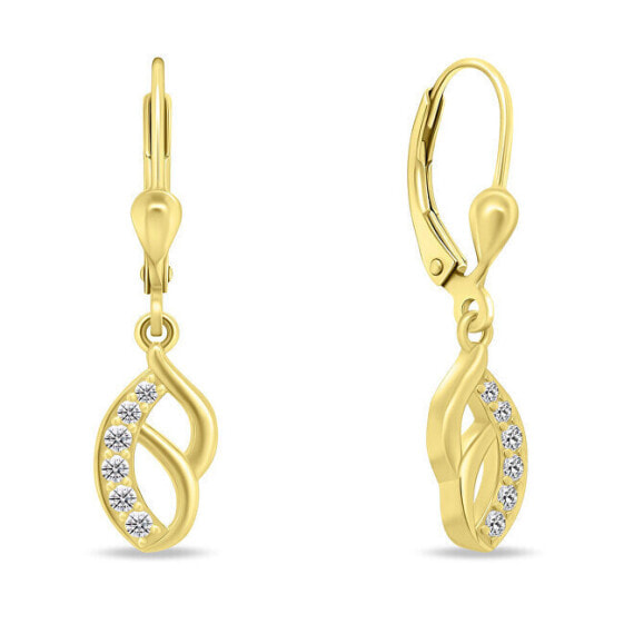 Fashion gold-plated earrings with zircons EA918Y