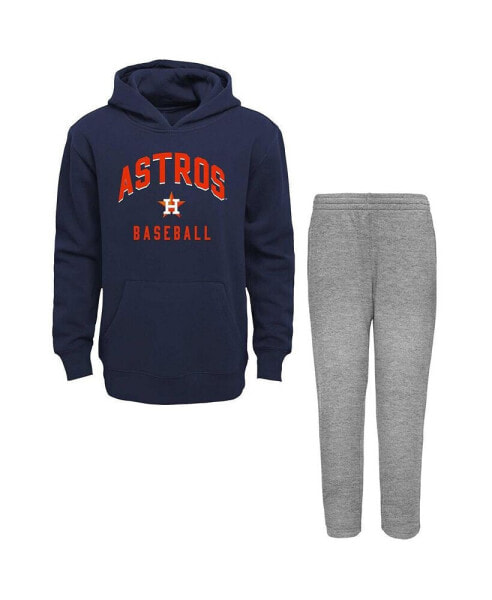 Toddler Boys and Girls Navy, Gray Houston Astros Play-By-Play Pullover Fleece Hoodie and Pants Set