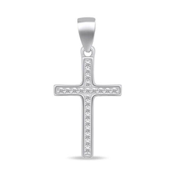 Glittering silver cross pendant CRS024