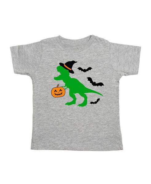 Toddler Boys Trick Rawr Treat Halloween Short Sleeve T-Shirt