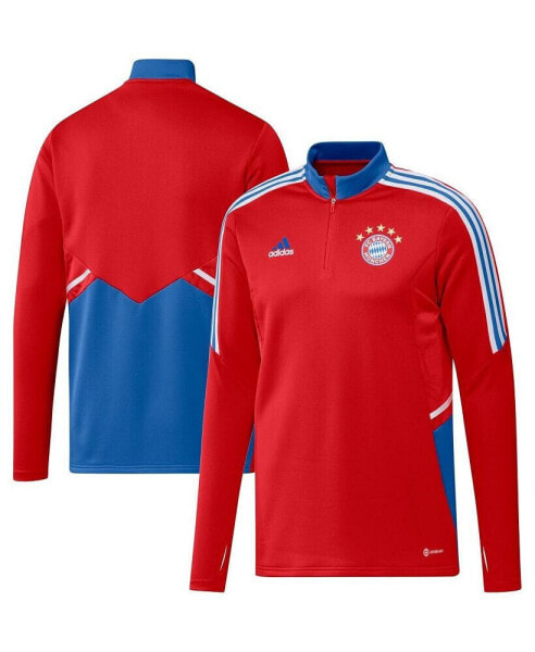 Куртка мужская тренировка красная Adidas Bayern Munich AEROREADY четверть-молния