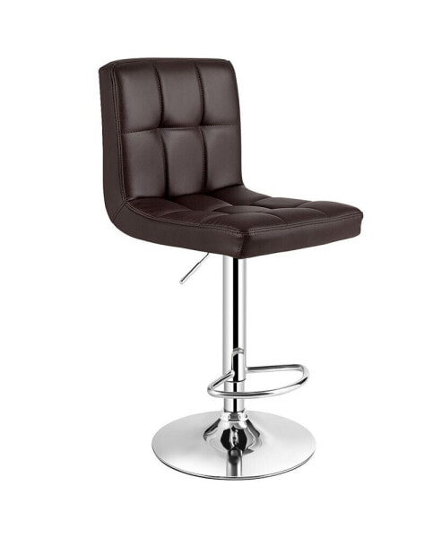 Adjustable Swivel Bar Stool Counter Height Bar Chair PU Leather