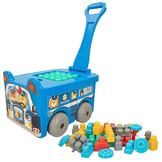 COLOR BUBBLES Police Car With 30 Pieces Construction Game