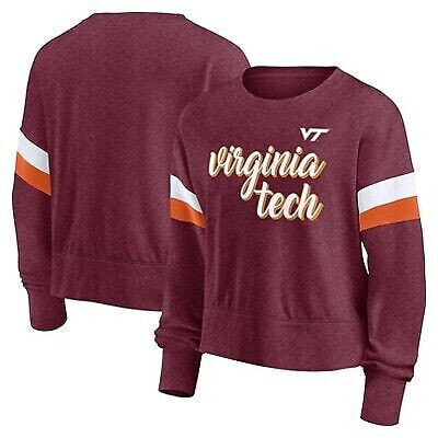 NCAA Virginia Tech Hokies Women's Crew Neck Fleece Sweatshirt - L
