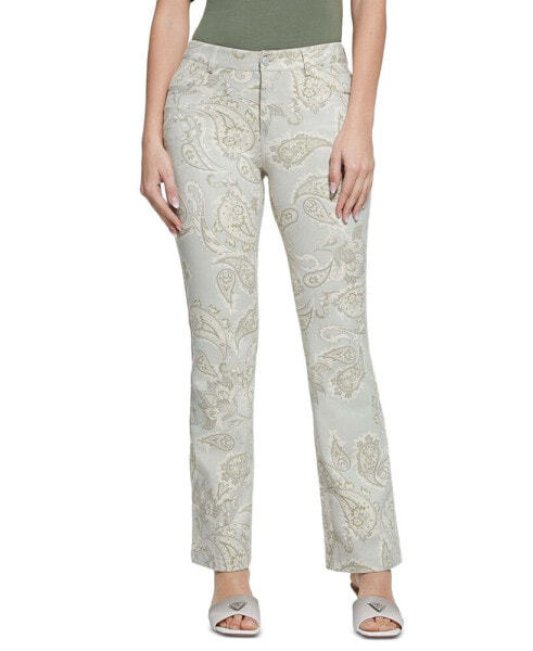 Women's Suede Paisley Bootcut-Leg Pants