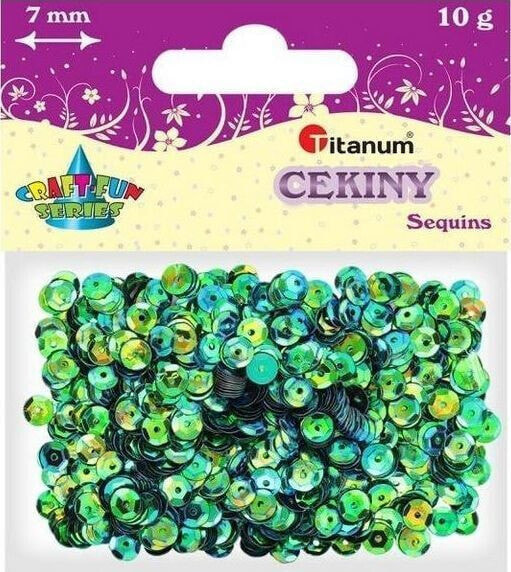 Декоративные элементы перловые зеленые Titanum Cekiny 7мм 10г