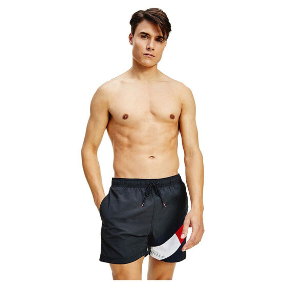 TOMMY HILFIGER Colour Blocked Slim Fit Mid Length Swimming Shorts