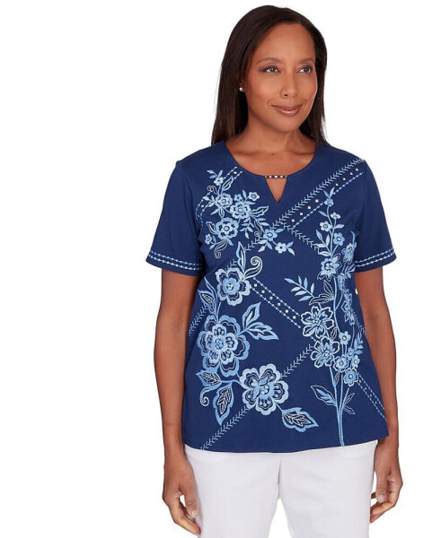 Blue Bayou Women's Monotone Embroidery Top
